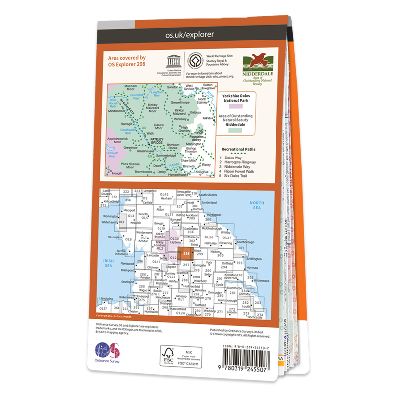 OS Explorer Map 298 - Nidderdale-1